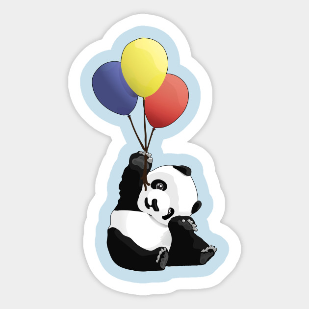Panda with balloons  baby panda with balloons  sticker  teepublic